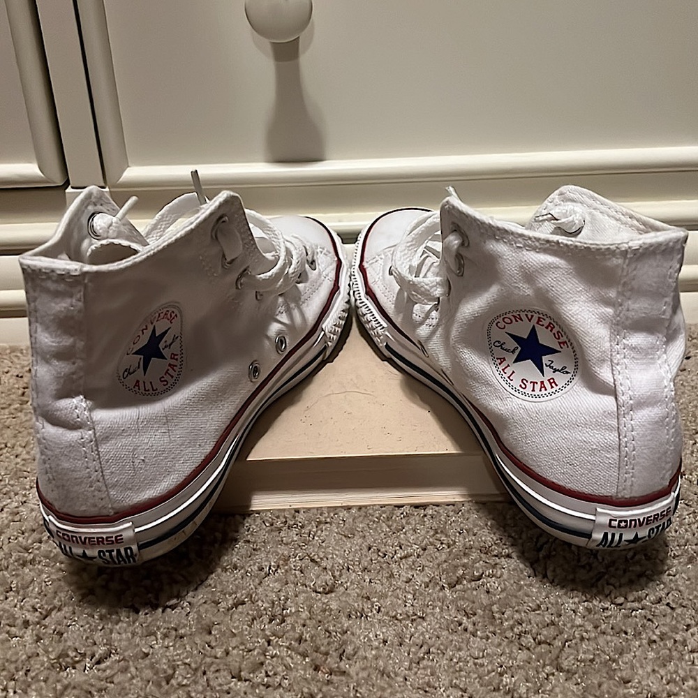 High top kids white converse size 3 - Picture 3 of 5
